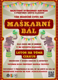 Maškarní bál skautské středisko Havran Klecany - ventip.cz